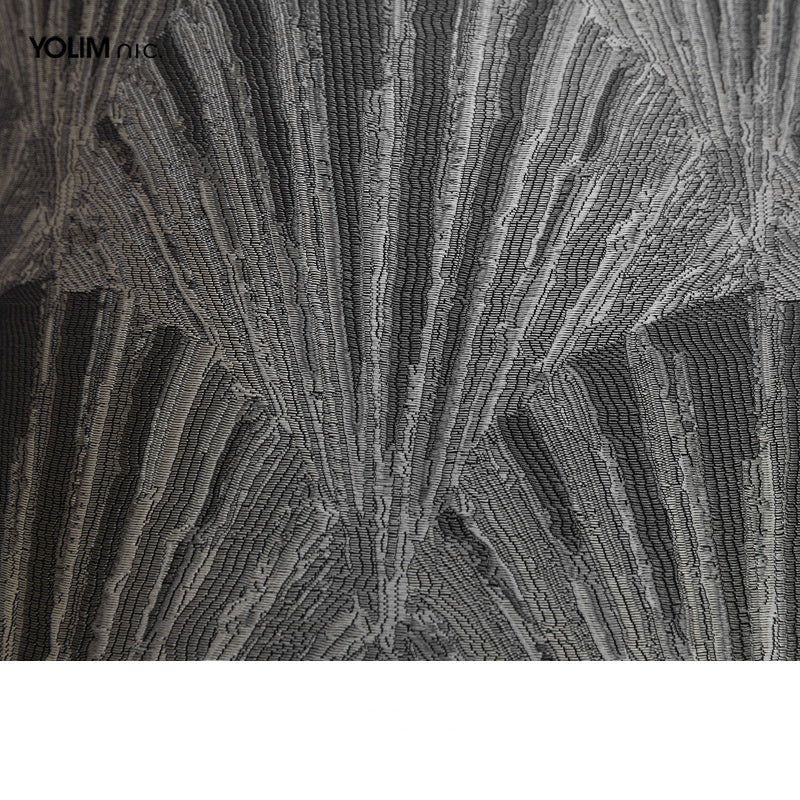 Dark Grey Jacquard Throw Pillow Cover