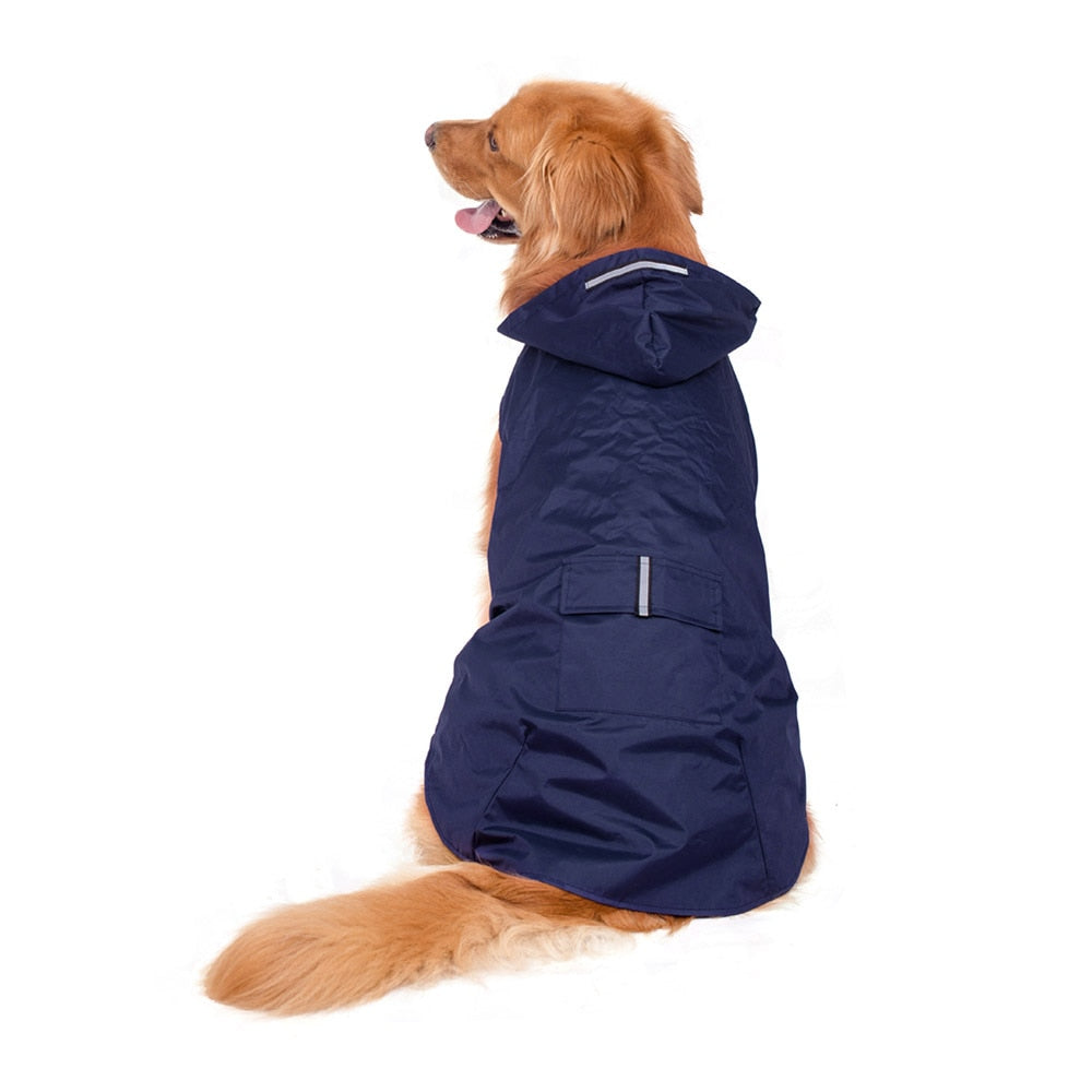 Pet Dog Raincoat Waterproof Large Dogs Clothes Outdoor Coat Rain Jacket Reflective Golden Retriever Labrador Husky big poncho
