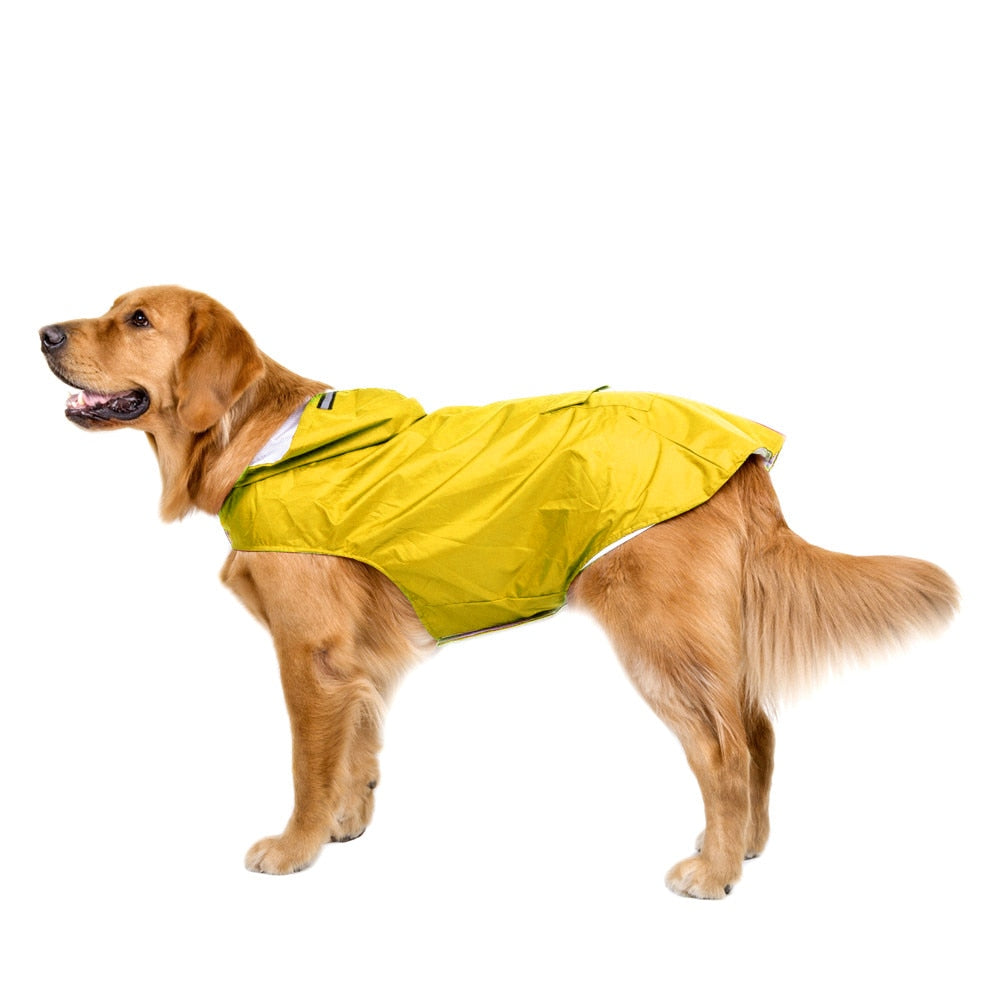 Pet Dog Raincoat Waterproof Large Dogs Clothes Outdoor Coat Rain Jacket Reflective Golden Retriever Labrador Husky big poncho