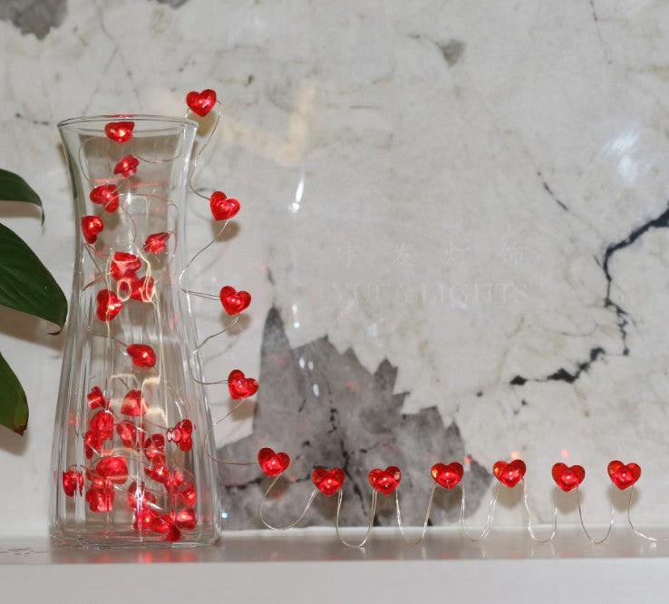 Led Copper Wire Light Love Red Lips Small Colored Lights Flashing Light Decoration Christmas Valentine's Day