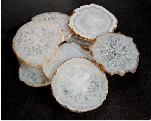 Agate Coasters Gold Platted Coaster Set Drinking Coasters for Home Table Decor Housewarming Gift (set 4)