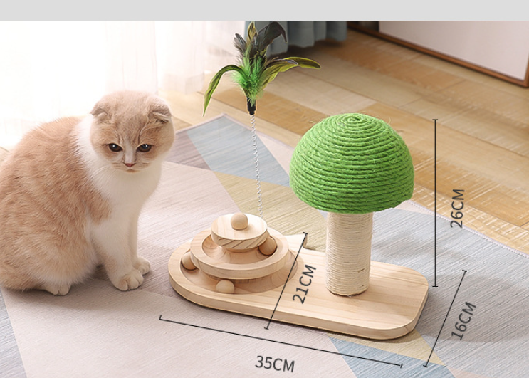 Pet Cat Tree Toys Claw Scratcher Double Sisal Balls