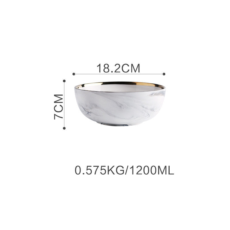 Marble Tableware Bowls Plates Rice