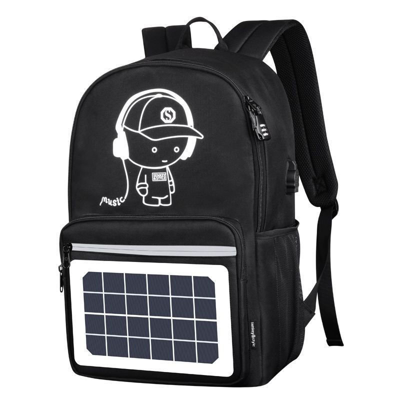 Fashion Backpack Solar Powered Charging Backpack Waterproof Oxford Large School Backpack for Teenagers Schoolbag Trend