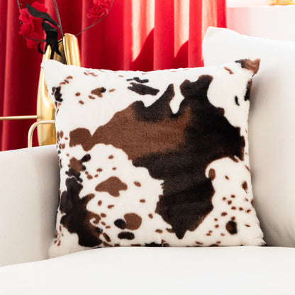 Luxury Cow Plush Throw Pillow Case