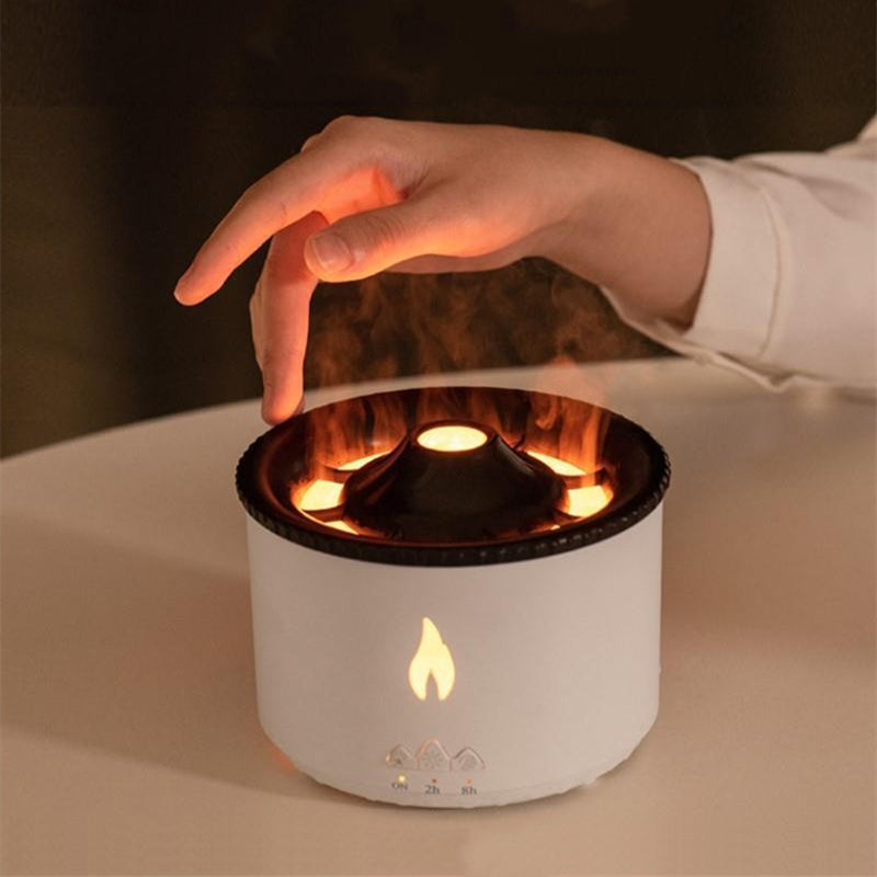 New Creative Ultrasonic Essential Oil Humidifier Volcano Aromatherapy Machine Spray Jellyfish Air Flame Humidifier Diffuser