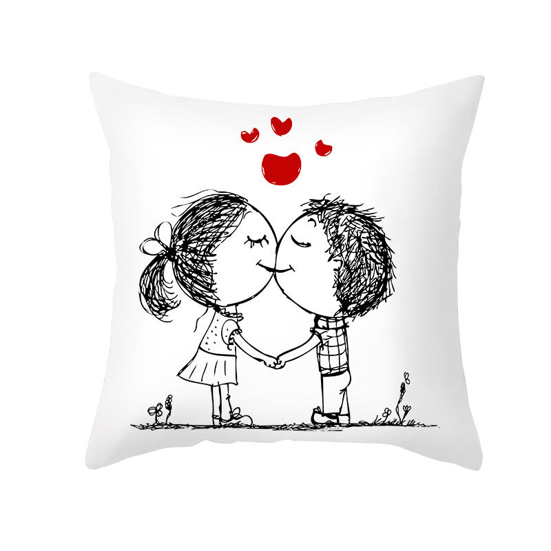 Home Valentine's Day Throw Pillow Cover