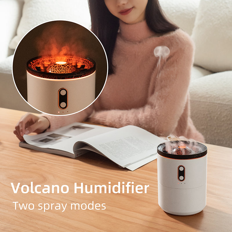 Volcanic Flame Aroma Essential Oil Diffuser USB Portable Jellyfish Air Humidifier Night Light Lamp Fragrance Humidifier