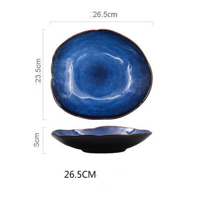 Western dishes household ceramic irregular flat plates