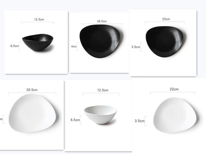 Ceramic Japanese Bowls Are Beautiful And Cute. Irregular Household 5-inch Bowls And Plates Single