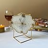 Dazzling Natural Agate Stone Desktop Clock large size with metal stand, ideal for home, office and gifting, Home Decor | Table Decor | Housewarming Gift I Christmas Gift