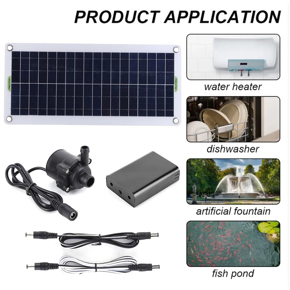 Solar Panel Powered Water Feature Garden Pool Pond Aquarium Fountain