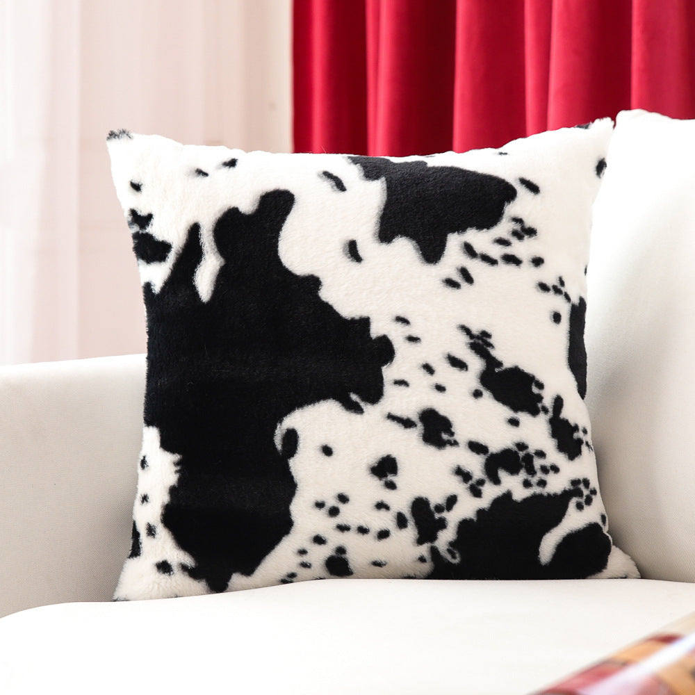 Luxury Cow Plush Throw Pillow Case