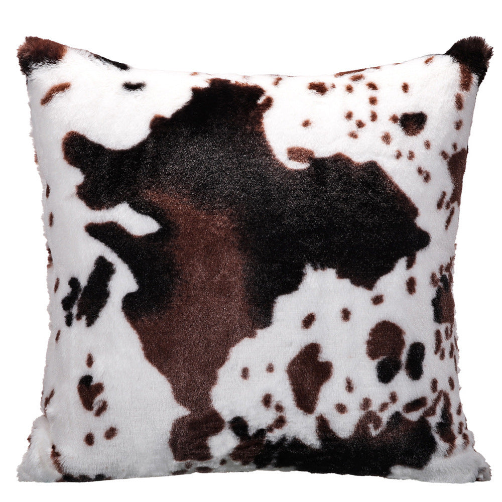 Luxury Cow Plush Throw Pillow Case