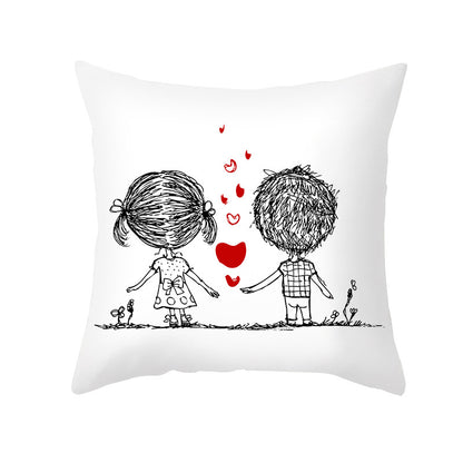 Home Valentine's Day Throw Pillow Cover